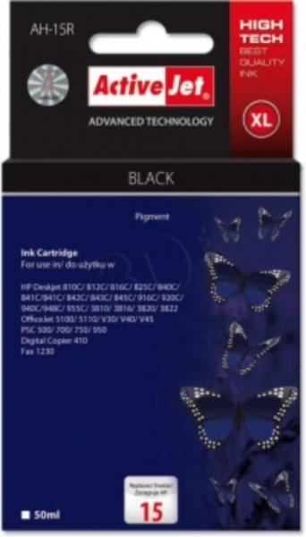 ActiveJet črno črnilo HP C6615A 15