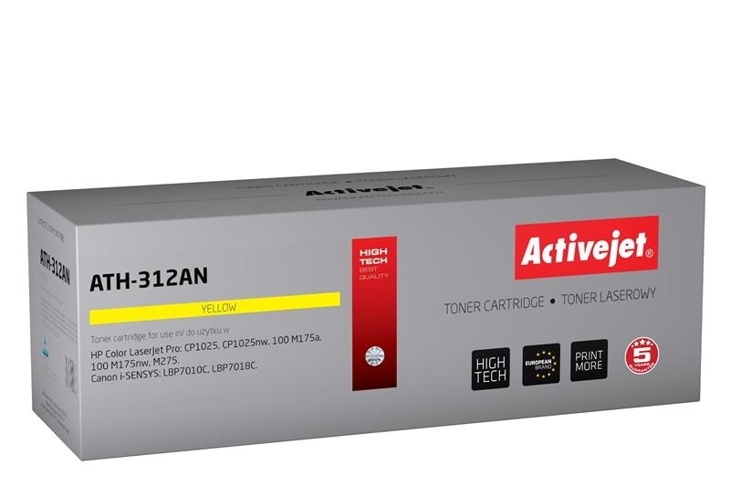 Activejet rumen toner HP CE312A. Canon CRG-729Y