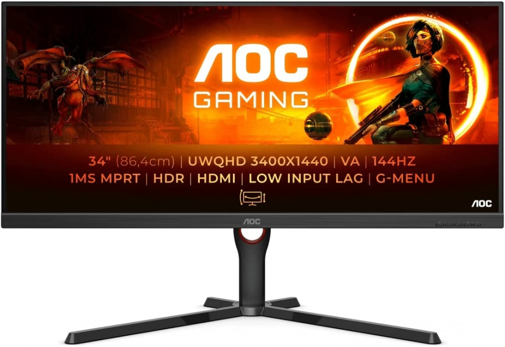AOC U34G3XM 34'' Ultra Wide 144Hz gaming monitor