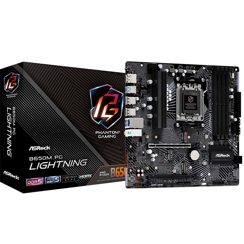 ASROCK B650M PG Lightning AM5 4xDDR5 mATX gaming osnovna plošča