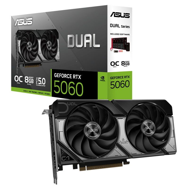 ASUS Dual GeForce RTX 5060 8GB GDDR7 OC (DUAL-RTX5060-O8G) grafična kartica
