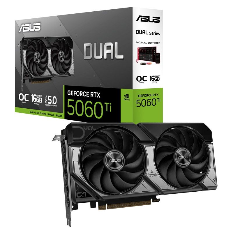 ASUS Dual GeForce RTX 5060 Ti OC 16GB GDDR7 (DUAL-RTX5060TI-O16G) grafična kartica