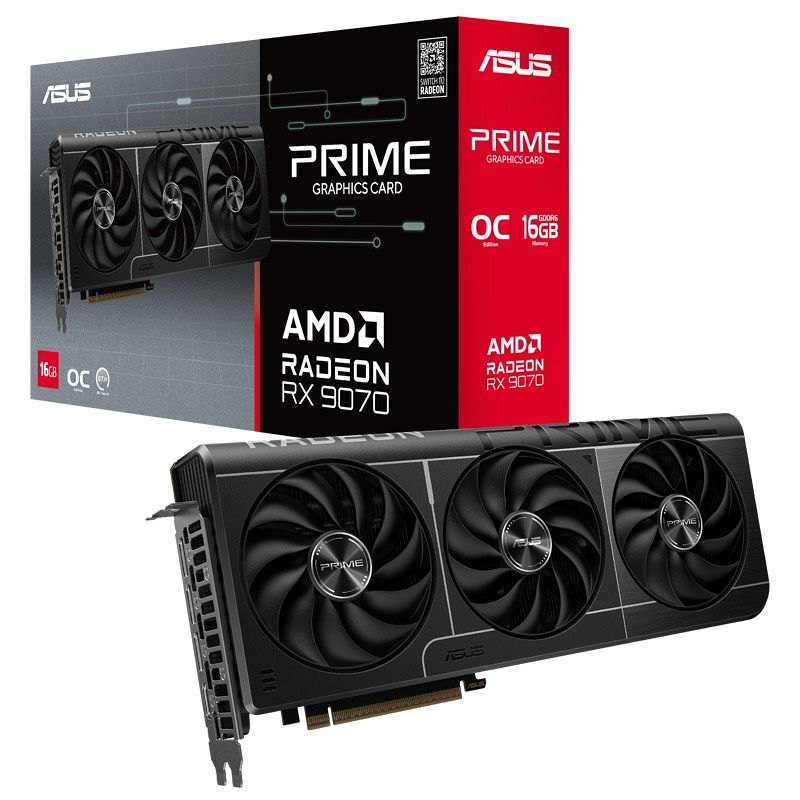 ASUS Prime Radeon RX 9070 GDDR6 OC (PRIME-RX9070-O16G) gaming grafična kartica