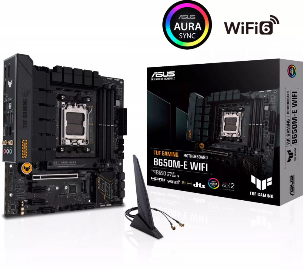 ASUS TUF GAMING B650M-E WIFI, DDR5, SATA3, USB3.2Gen2, DP, 2.5GbE, AM5 mATX