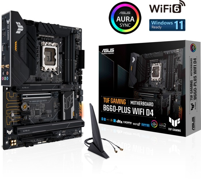 ASUS TUF GAMING B660-PLUS WIFI D4, DDR4, SATA3, USB3.2Gen2x2, DP, WiFi, LGA1700 ATX