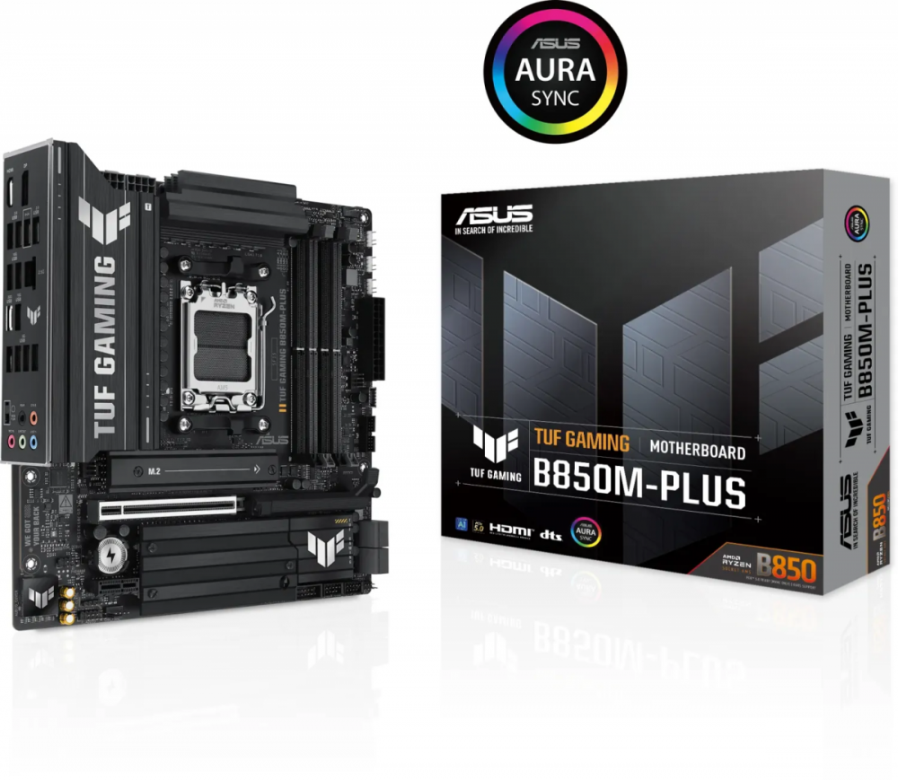 ASUS TUF GAMING B850M-PLUS, DDR5, SATA3, USB3.2Gen2x2, DP, 2.5GbE, AM5 mATX