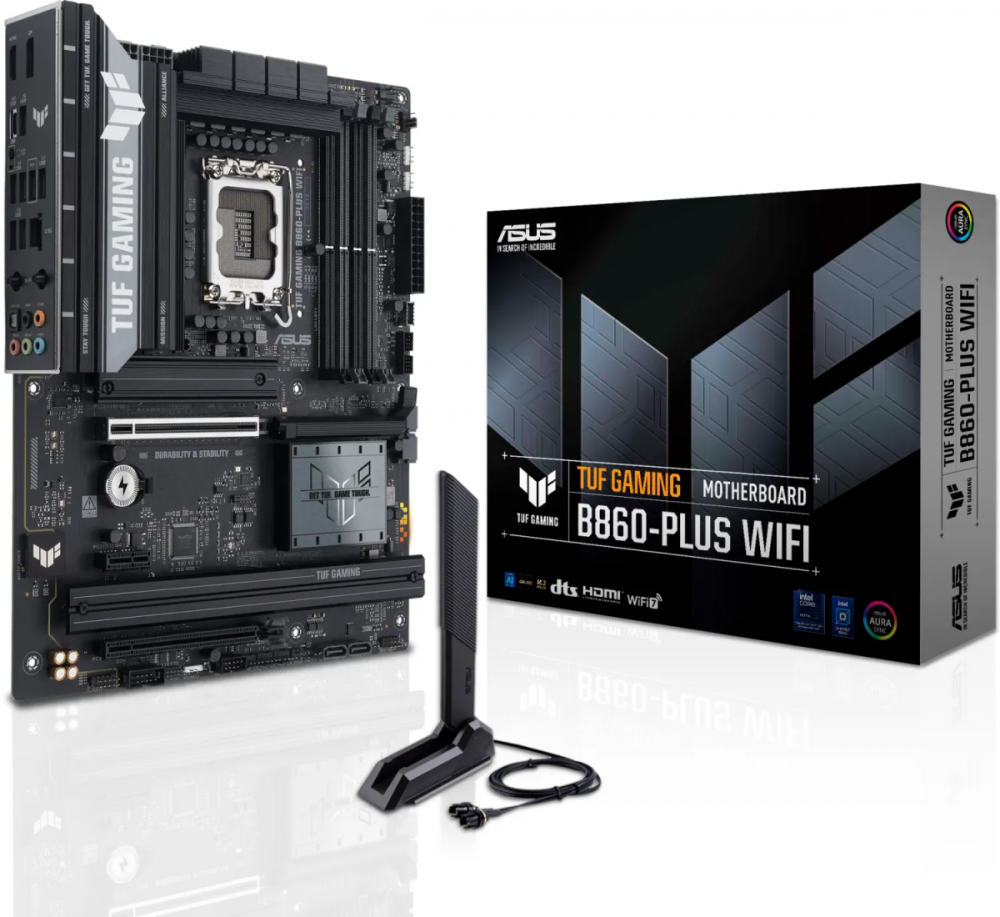 ASUS TUF GAMING B860-PLUS WIFI, DDR5, SATA3, USB4, DP, 2.5GbE, Wi-Fi 7, LGA1851 ATX