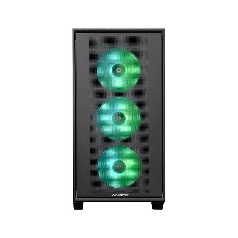 Chieftec HUNTER 3 USB-C ATX RGB ohišje, črno