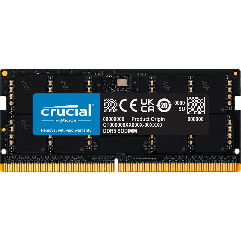 Crucial 16GB DDR5-4800 SODIMM PC5-38400 CL40, 1.1V