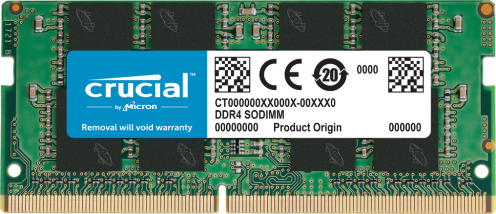  Crucial 32GB DDR4-3200 SODIMM PC4-25600 CL22, 1.2V