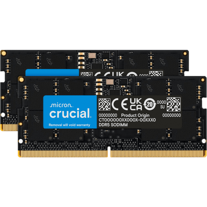 Crucial 32GB Kit (2x16GB) DDR5-5600 SODIMM CL46, 1.1V