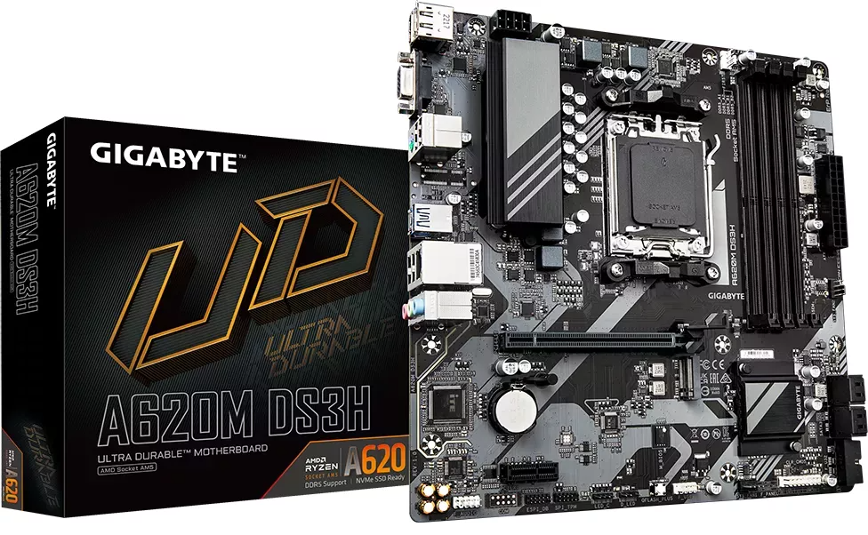 GIGABYTE A620M DS3H, DDR5, SATA3, USB3.2Gen1, DP, AM5 mATX