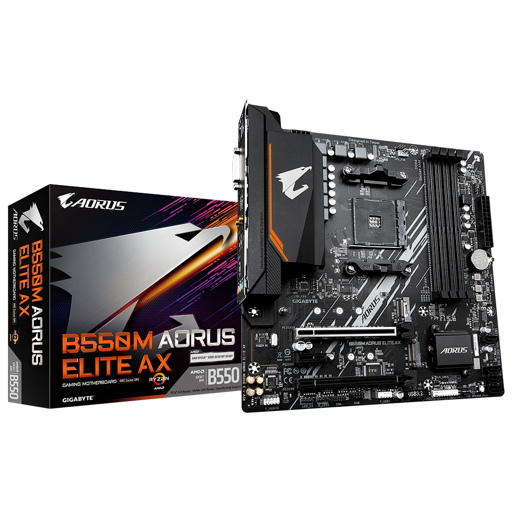 GIGABYTE B550M AORUS ELITE AX, DDR4, SATA3, USB3.2Gen1, HDMI, AM4 mATX