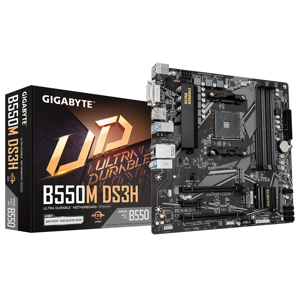 GIGABYTE B550M DS3H, DDR4, SATA3, USB3.2Gen1, HDMI, AM4 mATX