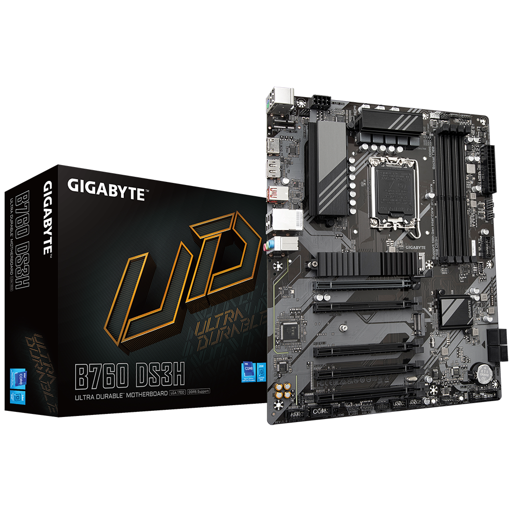 GIGABYTE B760 DS3H, DDR5, SATA3, USB3.2Gen2x2, DP, LGA1700 ATX