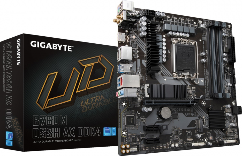 GIGABYTE B760M DS3H AX DDR4, DDR4, SATA3, USB3.2Gen2, DP, WiFi, LGA1700 mATX