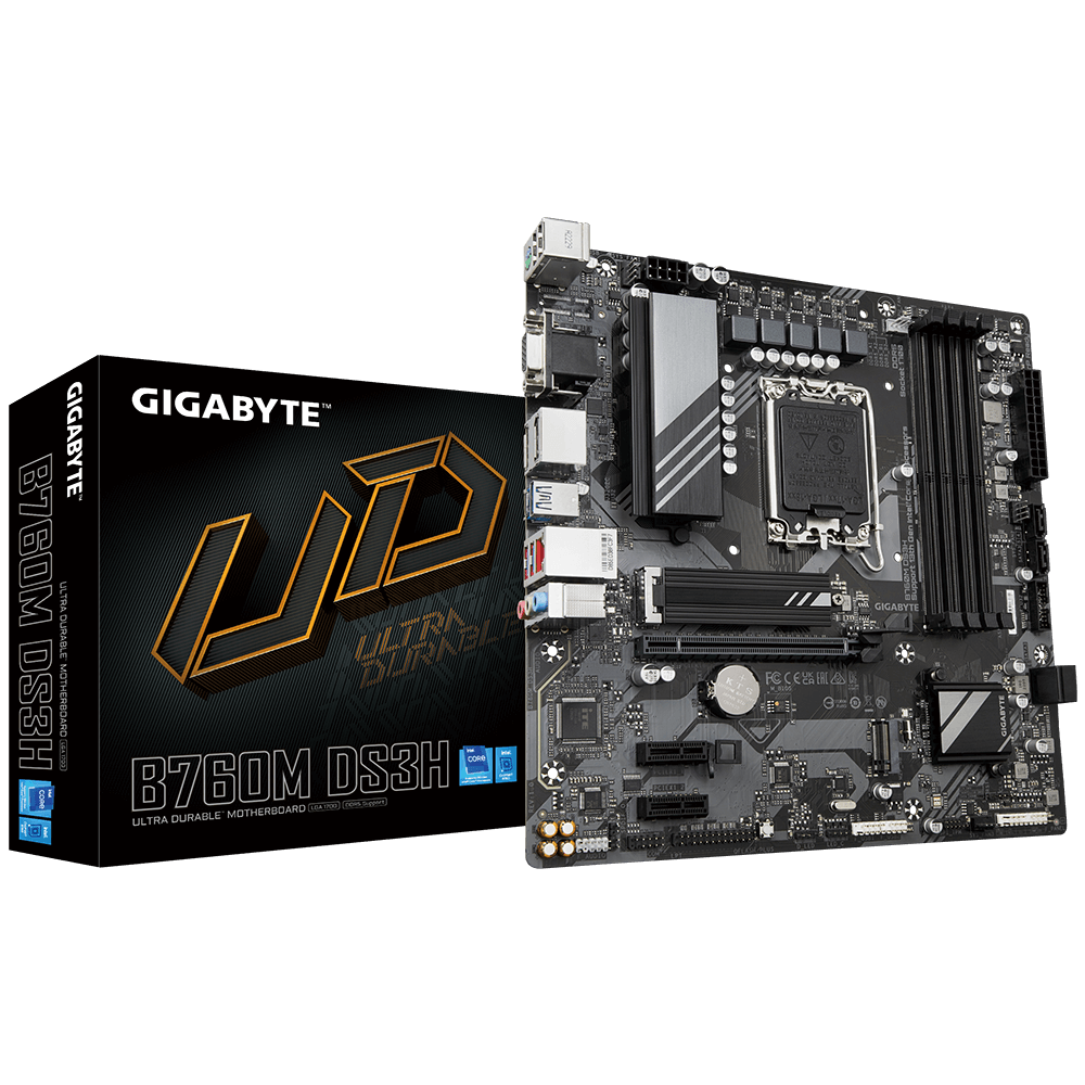 GIGABYTE B760M DS3H, DDR5, SATA3, USB3.2Gen2, DP, LGA1700 mATX