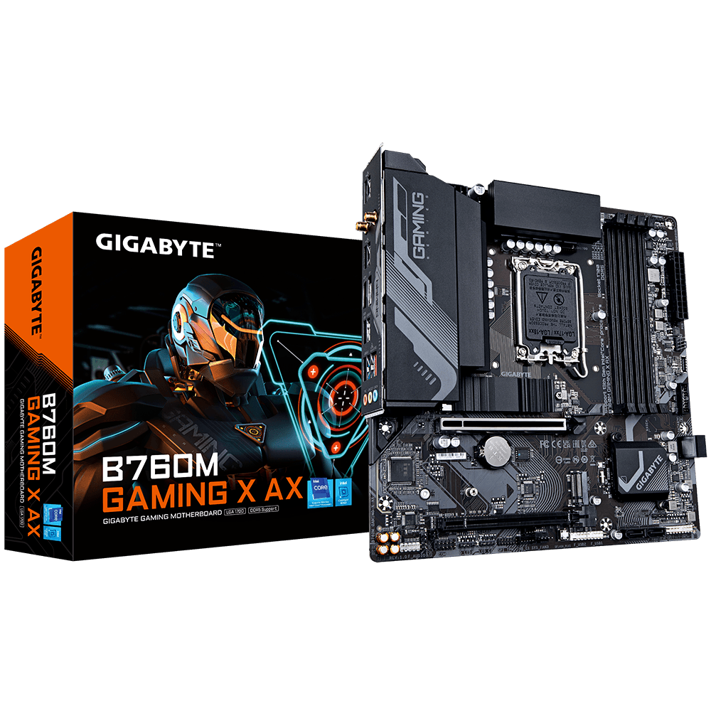 GIGABYTE B760M GAMING X AX, DDR5, SATA3, USB3.2Gen2, DP, 2.5GbE, WiFi 6E, LGA1700 mATX