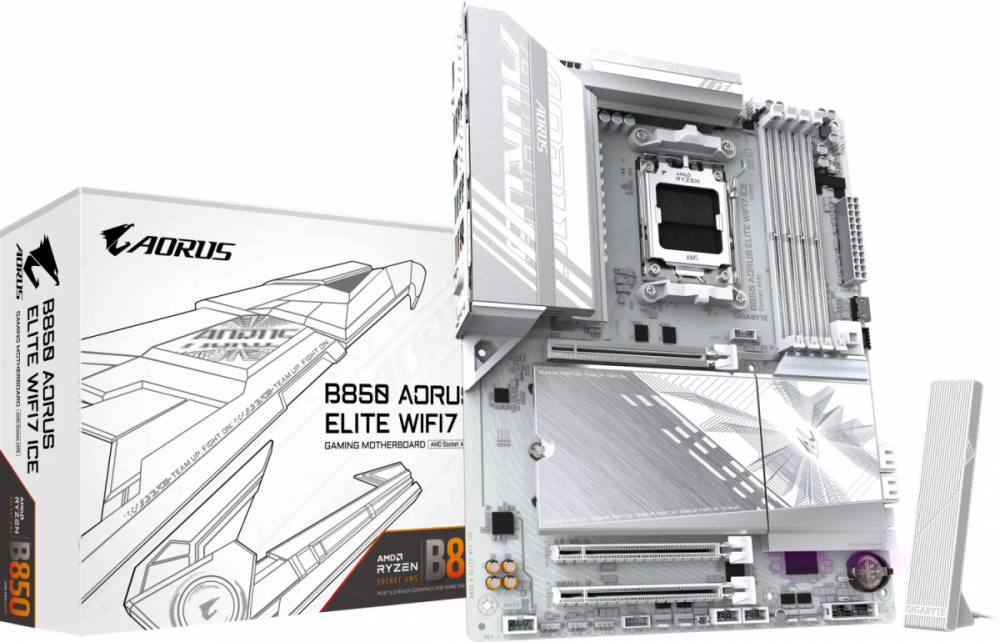 GIGABYTE B850 AORUS ELITE WIFI7 ICE, DDR5, SATA3, USB3.2Gen2x2, DP, 2.5GbE, WiFi 7, AM5 ATX