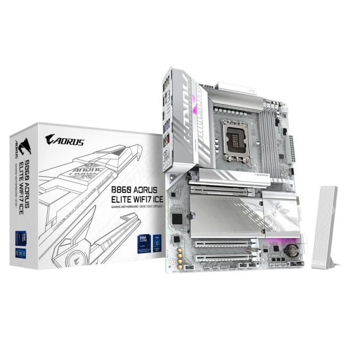GIGABYTE B860 AORUS ELITE WF7 ICE, DDR5, SATA3, USB4, DP, Wi-Fi 7, LGA1851 ATX