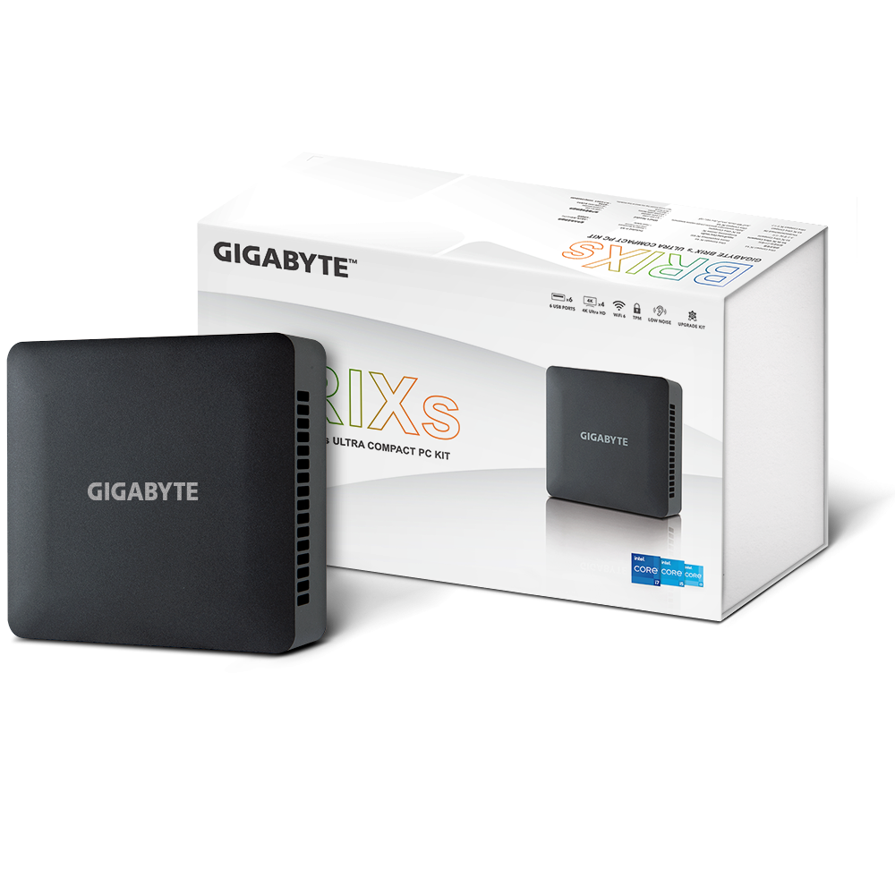 GIGABYTE BRIX Mini-PC NUC i3 1315U, M.2 NVMe, 2.5 GbE, Wi-Fi 6 / BT5.2, USB3.2 Gen2