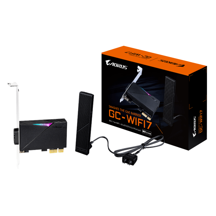 GIGABYTE GC-WIFI7 2Tx2R a/b/g/n/ac/ax/be Tri Band WIFI 7 + BLUETOOTH 5.3 PCI-E kartica