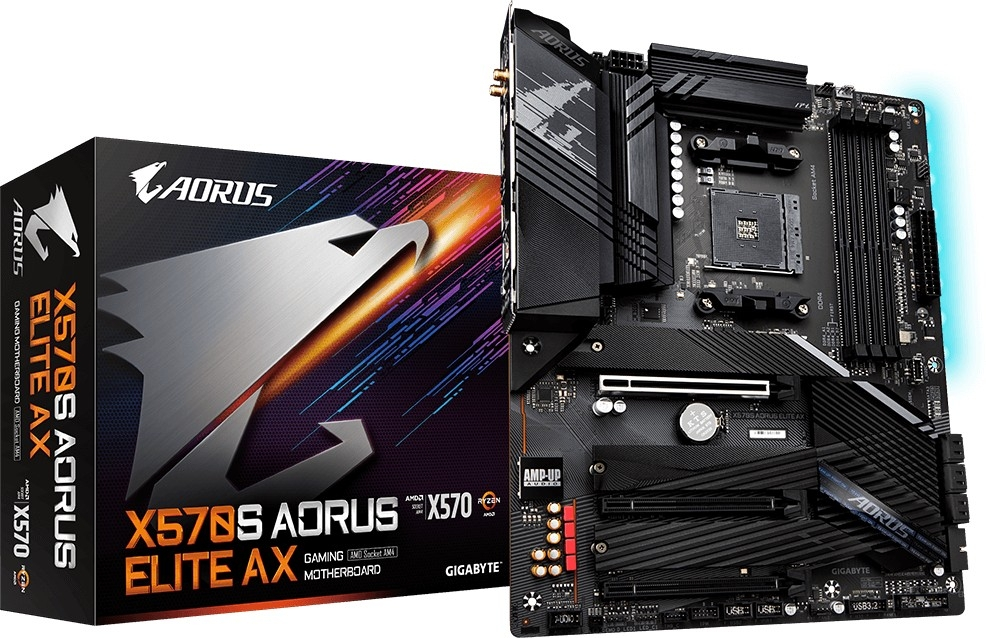 GIGABYTE X570S AORUS ELITE AX, DDR4, SATA3, USB3.2Gen2, Wi-Fi 6E, AM4 ATX