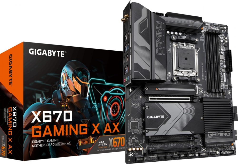 GIGABYTE X670 GAMING X AX, DDR5, SATA3, USB3.2Gen2x2, DP, WiFi, AM5 ATX