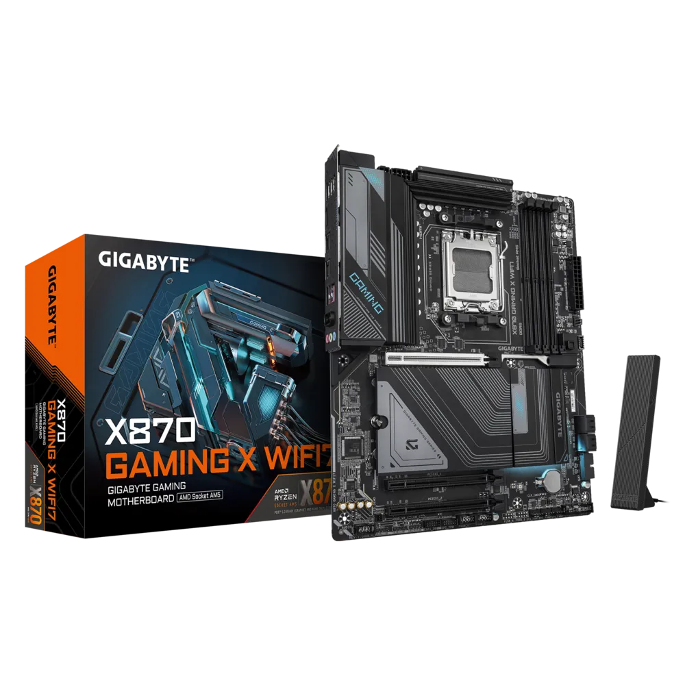 GIGABYTE X870 GAMING X WIFI7, DDR5, SATA3, USB4, DP, 2.5GbE, WiFi 7, AM5 ATX