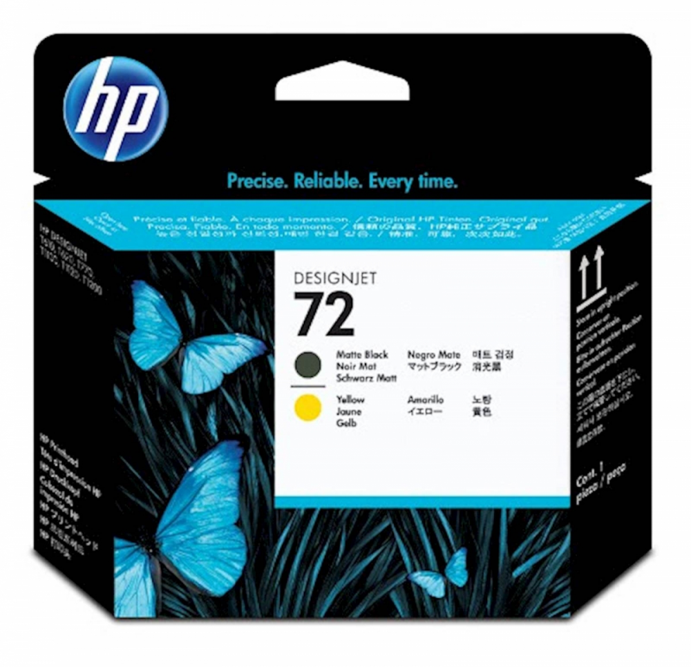 GLAVA HP MATTE ČRNA IN RUMENA 72 ZA DESIGNJET T1100/T610 ZA VEČ KOT 3 LITRE