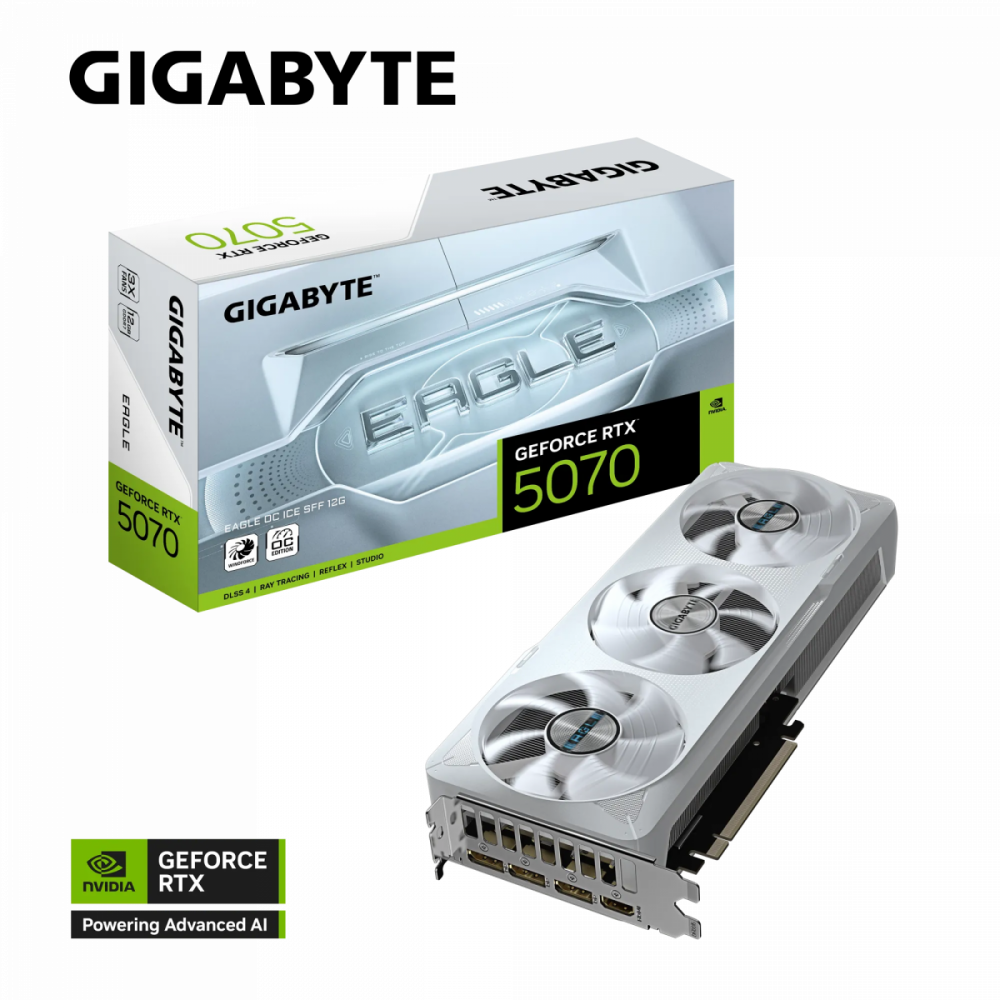 Grafična kartica GIGABYTE GeForce RTX 5070 EAGLE OC ICE SFF 12G, 12GB GDDR7, PCI-E 5.0