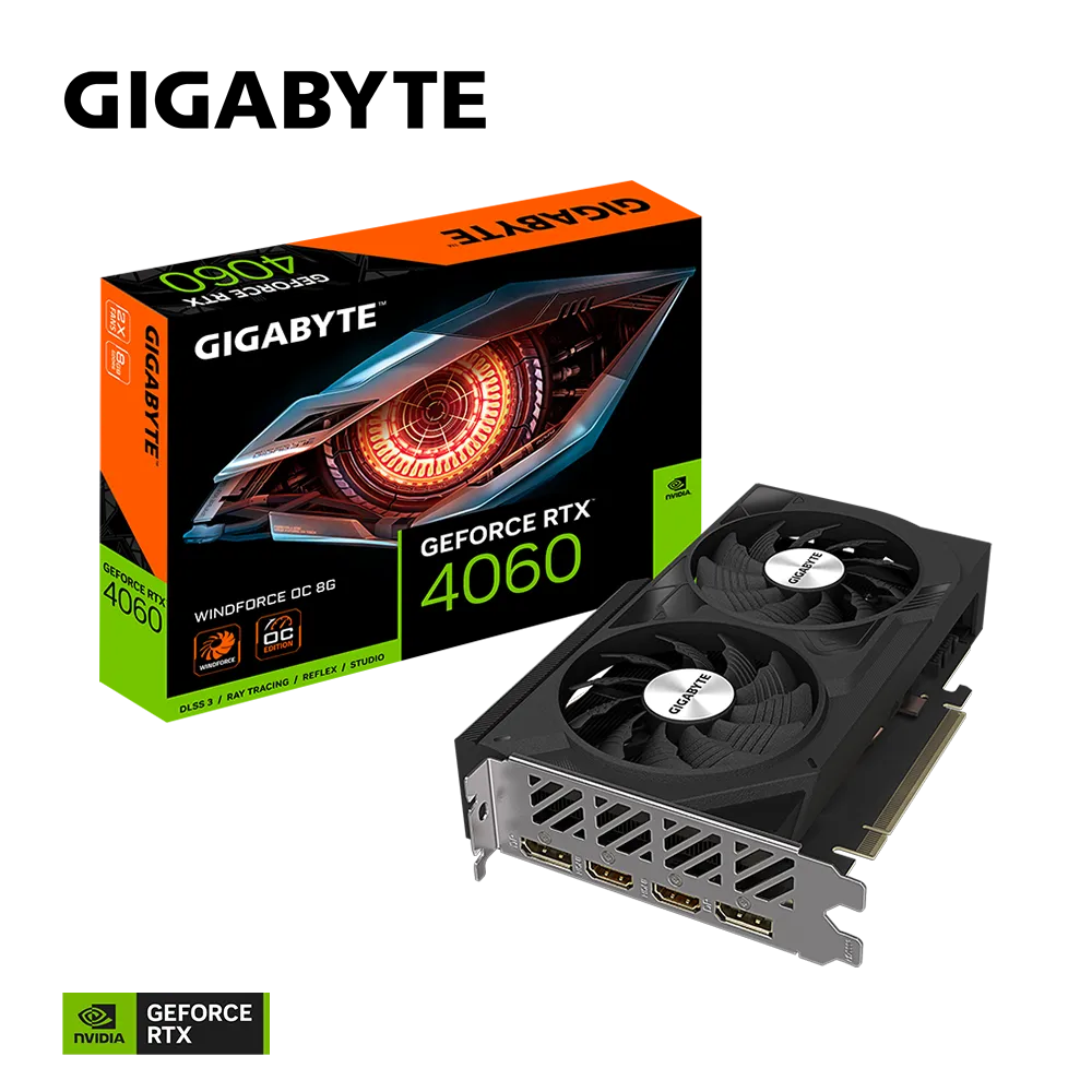 Grafična kartica GIGABYTE GeForce RTX 4060 WINDFORCE OC 8G, 8GB GDDR6, PCI-E 4.0