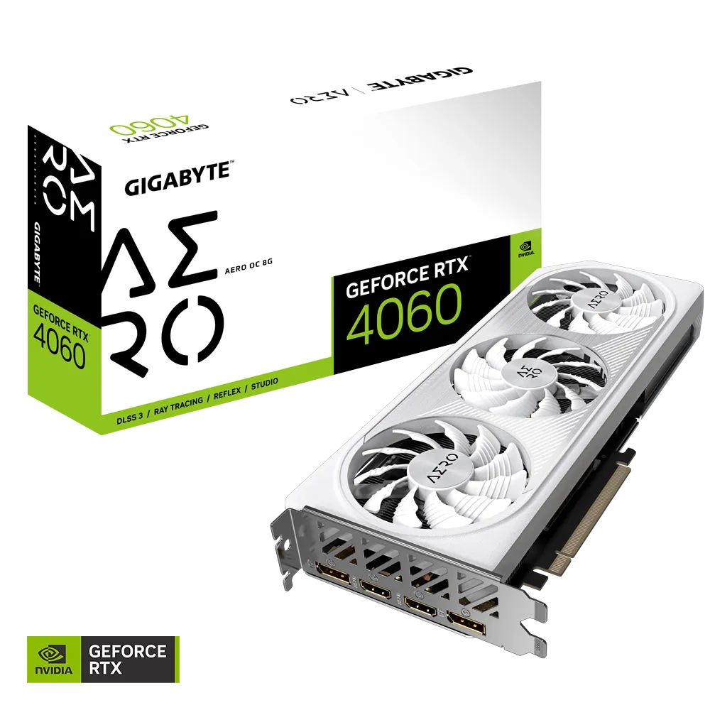 Grafična kartica GIGABYTE GeForce RTX 4060 AERO OC 8G, 8GB GDDR6, PCI-E 4.0