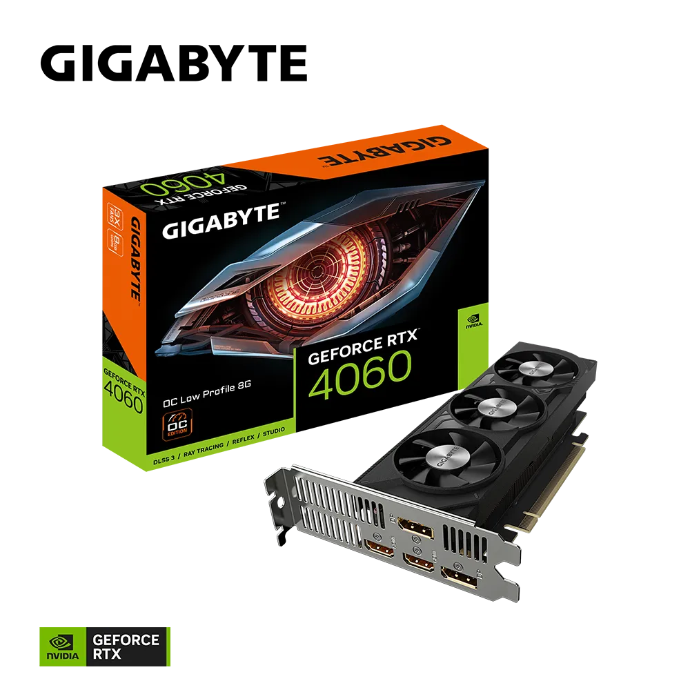 Grafična kartica GIGABYTE GeForce RTX 4060 OC Low Profile 8G, 8GB GDDR6, PCI-E 4.0