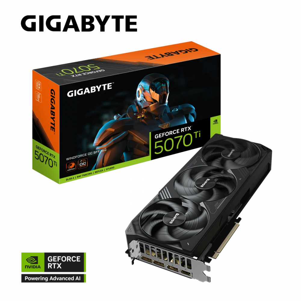 Grafična kartica GIGABYTE GeForce RTX 5070 Ti WINDFORCE OC SFF 16G, 16GB GDDR7, PCI-E 5.0