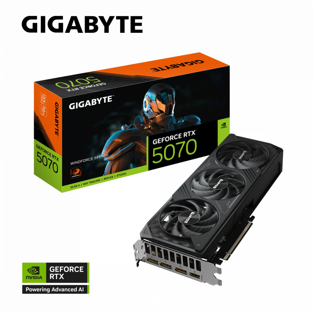 Grafična kartica GIGABYTE GeForce RTX 5070 WINDFORCE SFF 12G, 12GB GDDR7, PCI-E 5.0