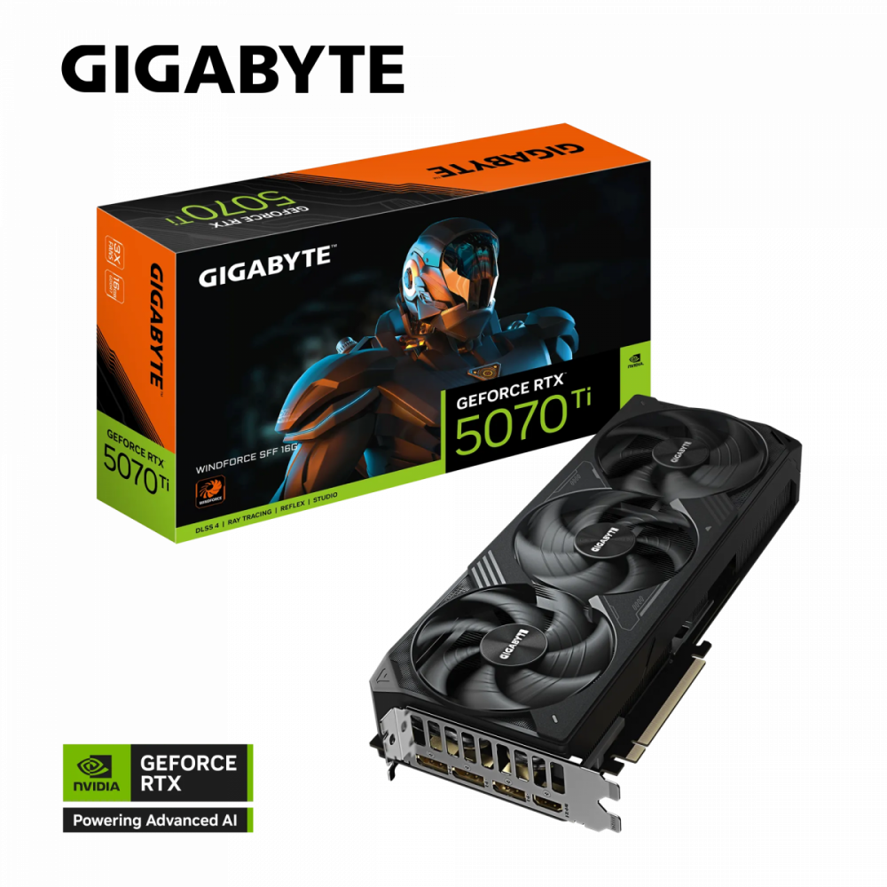 Grafična kartica GIGABYTE GeForce RTX 5070 Ti WINDFORCE SFF 16G, 16GB GDDR7, PCI-E 5.0