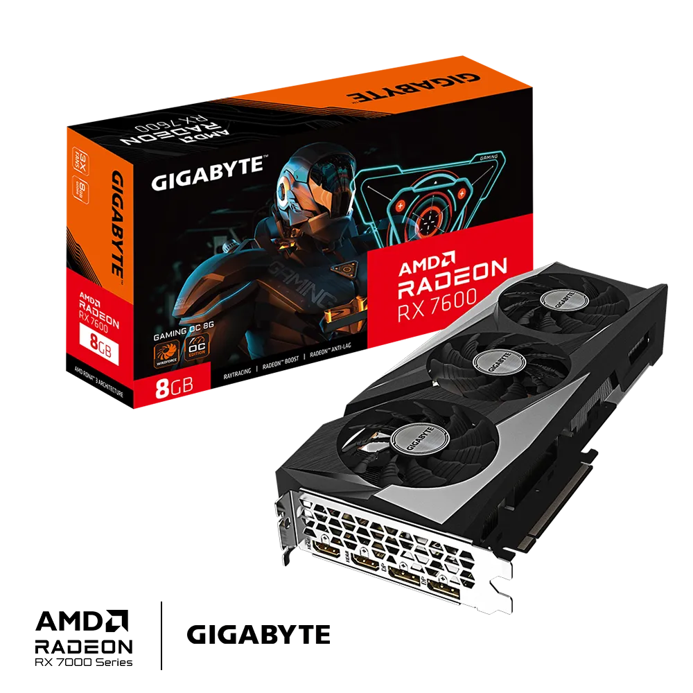 Grafična kartica GIGABYTE Radeon RX 7600 GAMING OC 8G, 8GB GDDR6, PCI-E 4.0