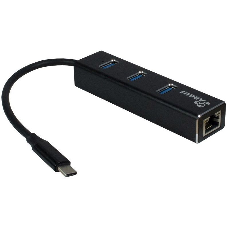 INTER-TECH ARGUS IT-410 gigabit LAN USB Type C 3-port Hub mrežni adapter
