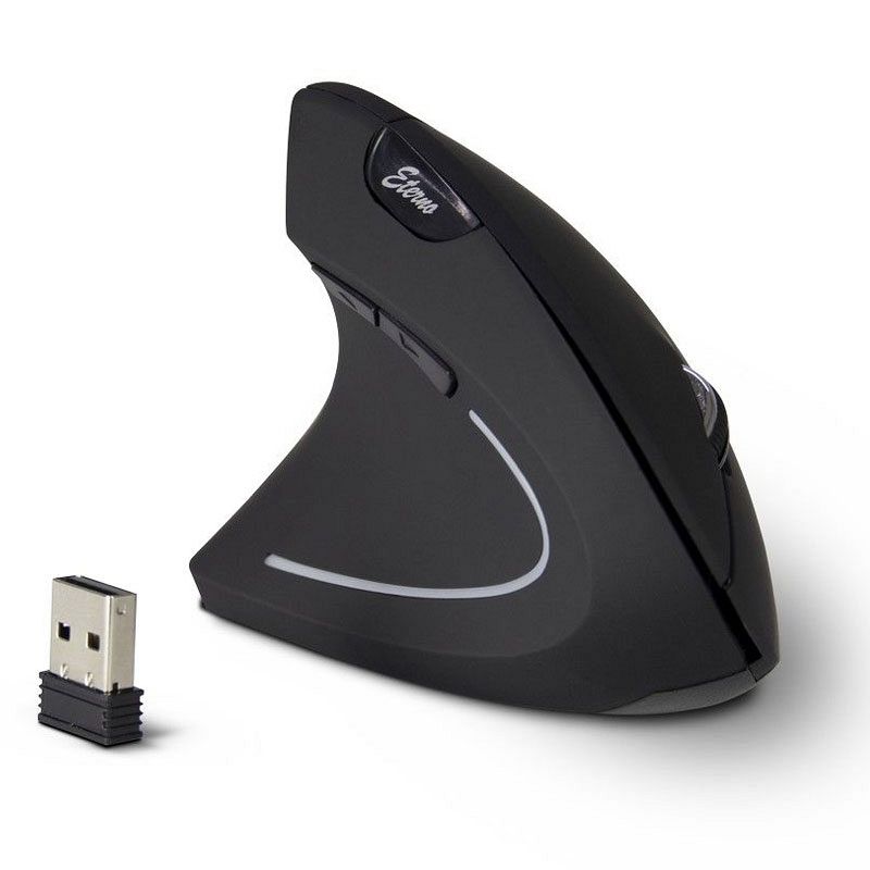 INTER-TECH Eterno KM-206L USB brezžična za levičarje optična za levičarje vertikalna miška