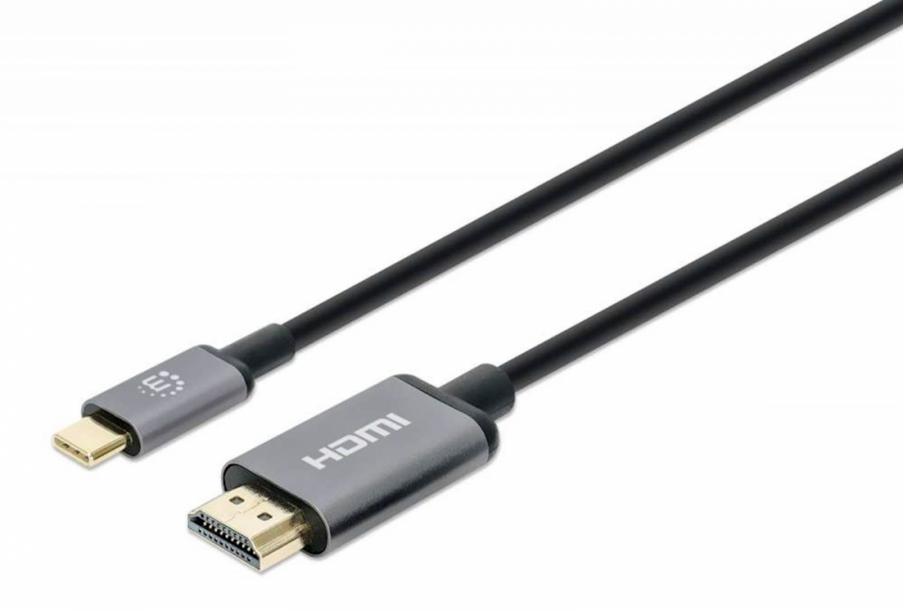 Kabel USB-C moški/HDMI moški MAHATTAN, (UHD) 4K@60Hz, 1 m, črna