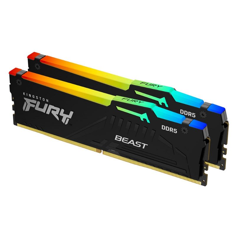 KINGSTON Fury Beast 64GB (2x16GB) 6400MT/s DDR5 CL32 EXPO KF564C32BBEAK2-64 RGB ram pomnilnik