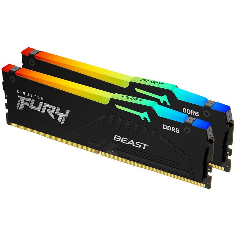 KINGSTON Fury Beast 64GB (2x32GB) 5600MT/s DDR5 CL40 EXPO/XMP KF556C40BB2AK2-64 RGB ram pomnilnik