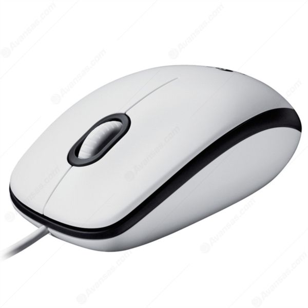 Logitech M100 optična miška, bela, USB