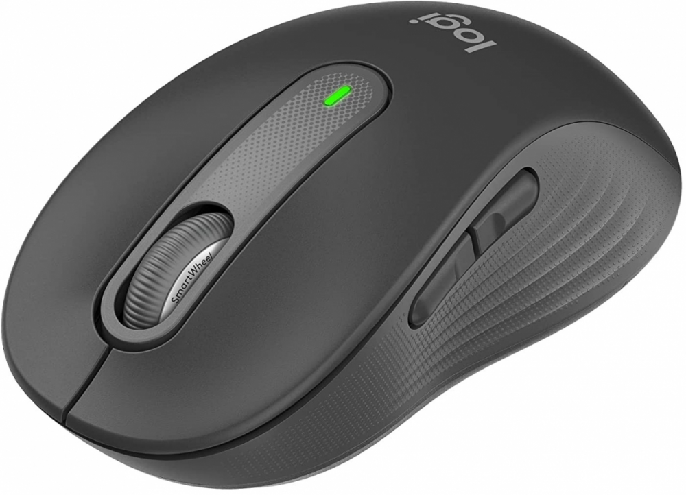 Logitech miška Signature M650, velikost L, Bluetooth, grafitna za levičarje