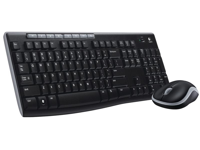 LOGITECH MK270 brezžična črna miška in slovenska tipkovnica