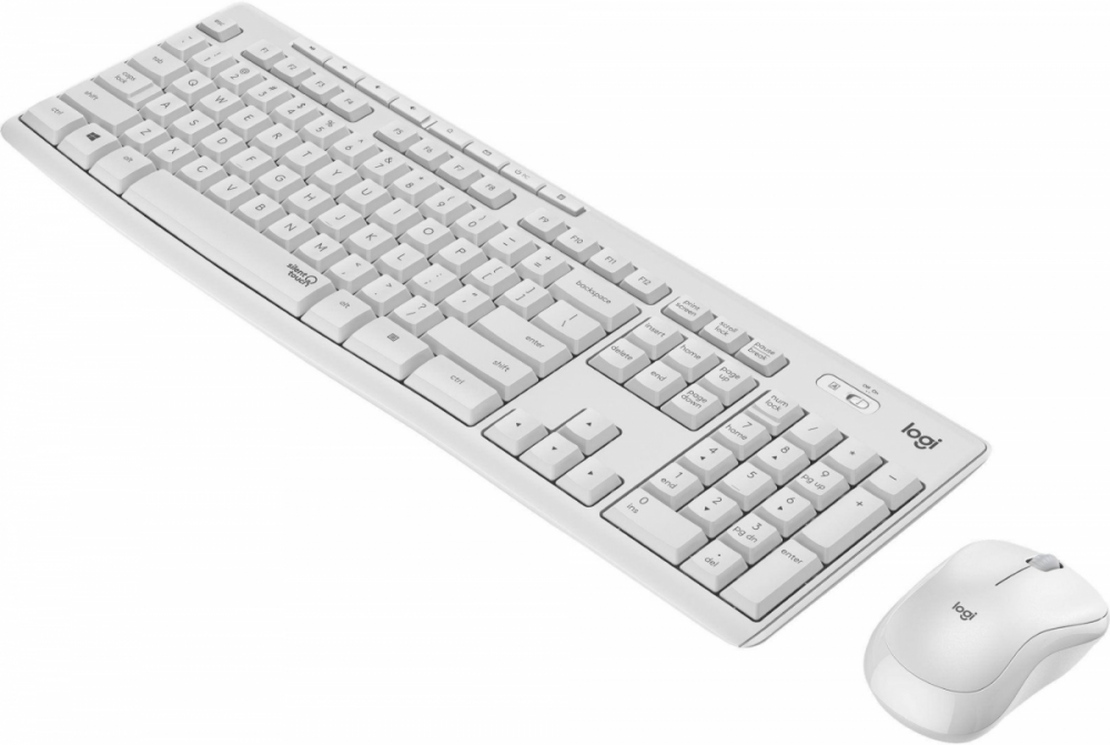 Logitech tipkovnica +miška brezžična Desktop MK295 SLO - grafitna barva SLO, silent