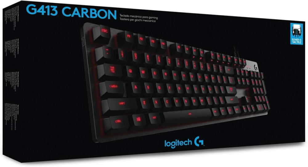 Logitech USB gaming mehanska tipkovnica G413 karbon, črna SLO gravura