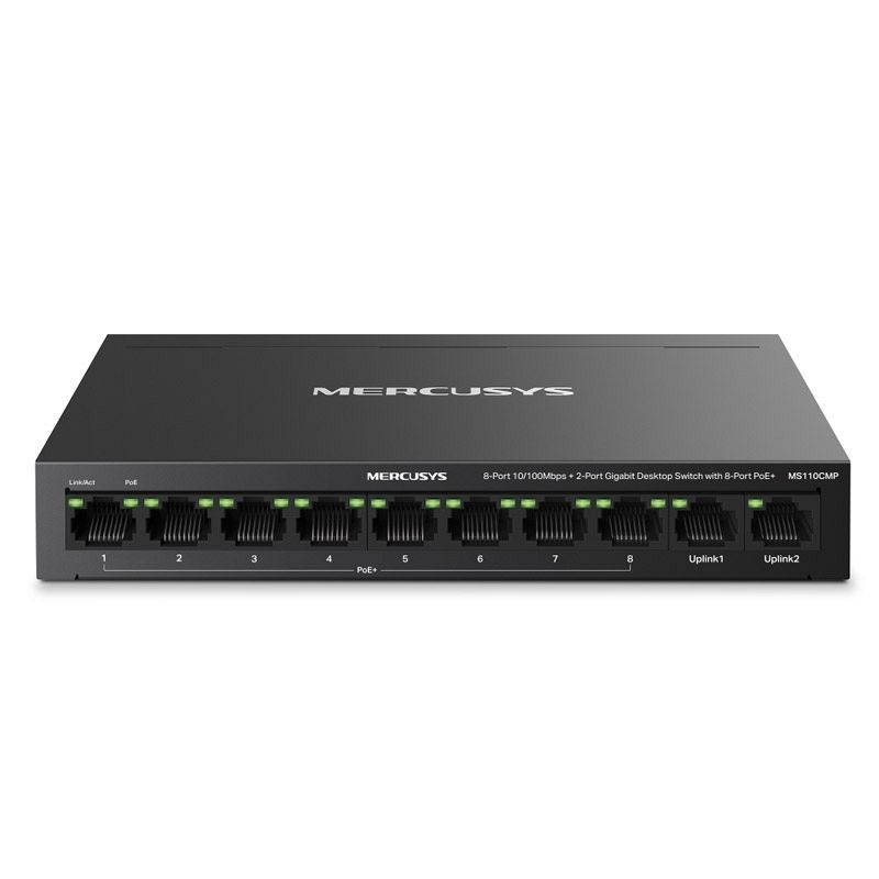 MERCUSYS MS110CMP 10-port 8x 10/100Mbps PoE+ RJ45 2x Gigabit RJ45 mrežno stikalo switch