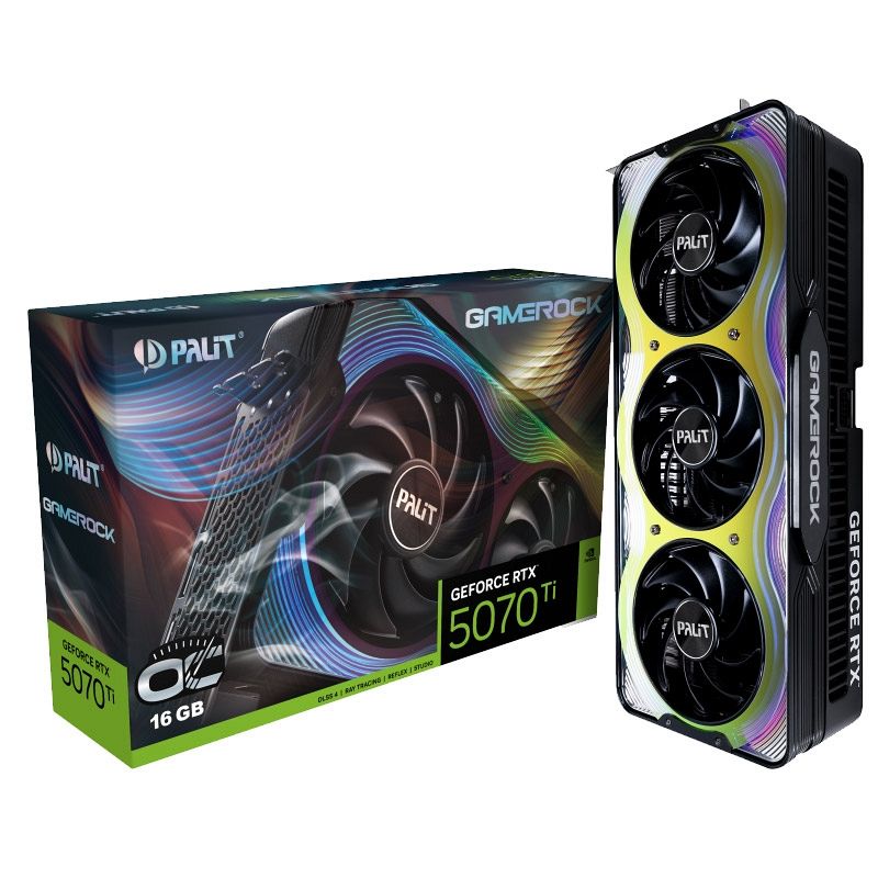 PALIT GameRock GeForce RTX 5070Ti OC 16GB GDDR7 (NE7507TH19T2-GB2030G) gaming grafična kartica